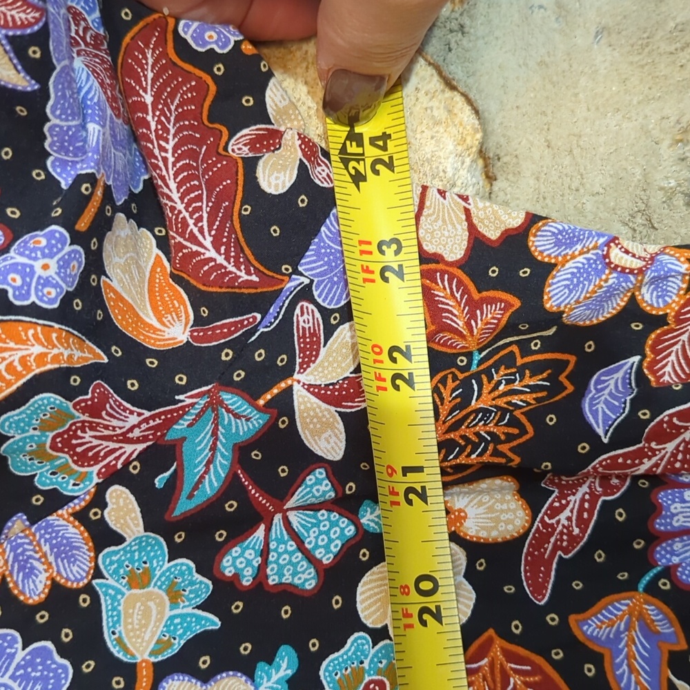 Ann Taylor Batik Autumn Leaves Midi Flare Dress - Picture 11 of 14
